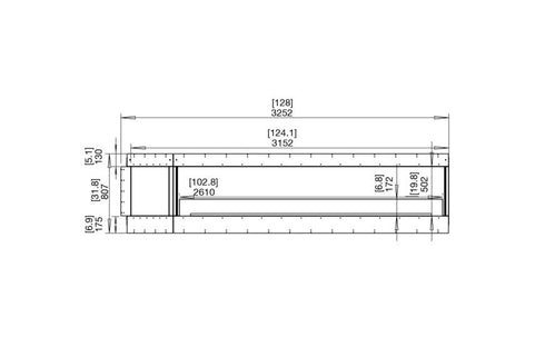 Ecosmart Fire Flex 122RC.BXL Right Corner Fireplace Insert - Black Finish / Stainless Steel Burner - ESF.FX.122RC.BXL
